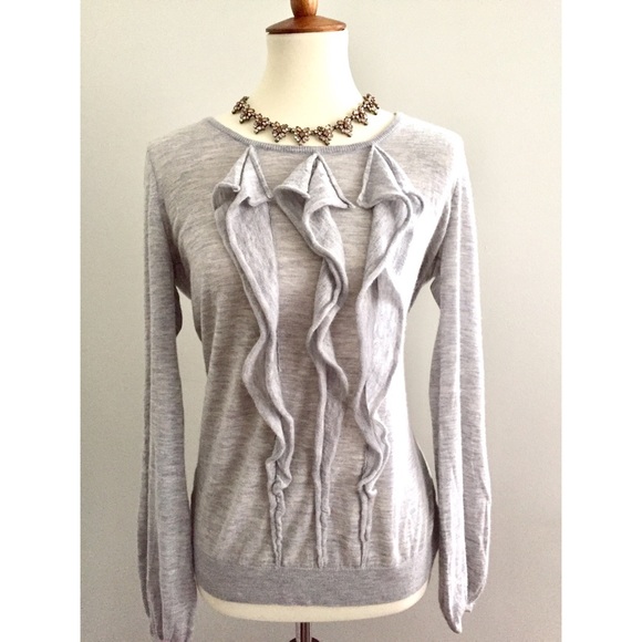 Ann Taylor Sweaters - ✨ HP ✨ Ann Taylor 100% Cashmere Ruffle Sweater